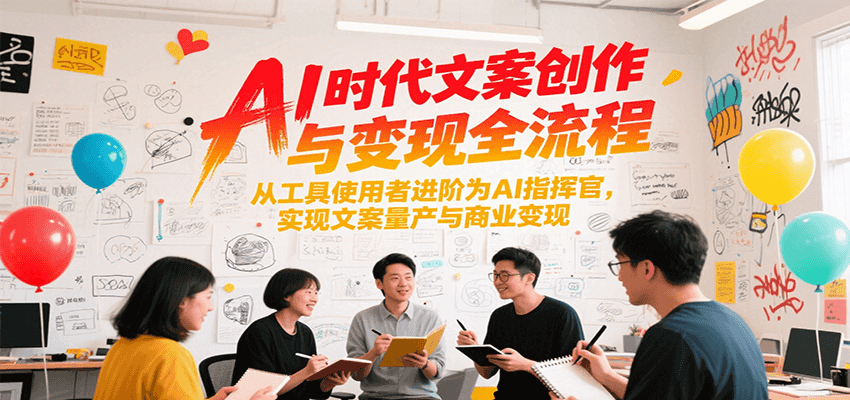AI时代文案创作与变现全流程，从工具使用者进阶为AI指挥官，实现文案量产与商业变现| 副业网