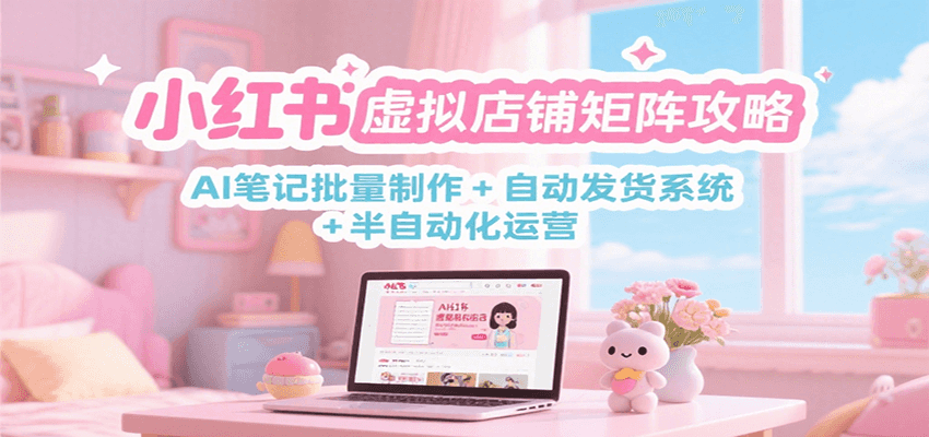 小红书虚拟店铺矩阵攻略：AI笔记批量制作 + 自动发货系统 + 半自动化运营| 副业网