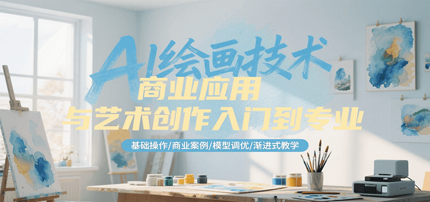 AI绘画技术商业应用与艺术创作入门到专业，基础操作/商业案例/模型调优/渐进式教学| 副业网