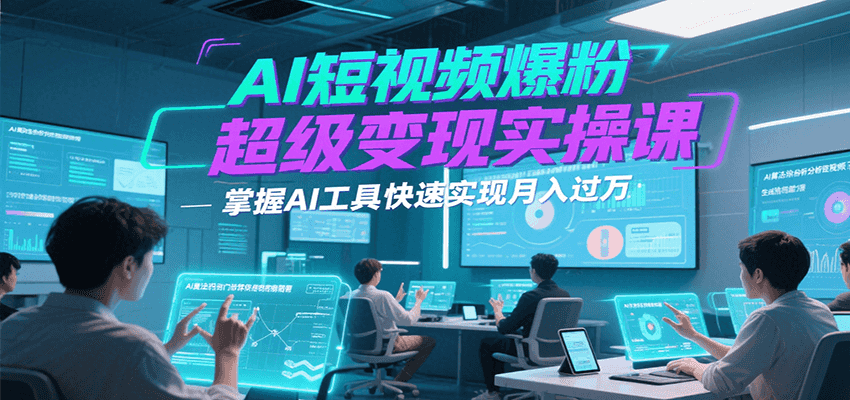 AI短视频爆粉超级变现实操课，掌握AI工具快速实现月入过万| 副业网