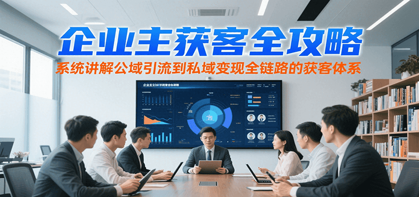 企业主获客全攻略，系统讲解公域引流到私域变现全链路的获客体系| 副业网