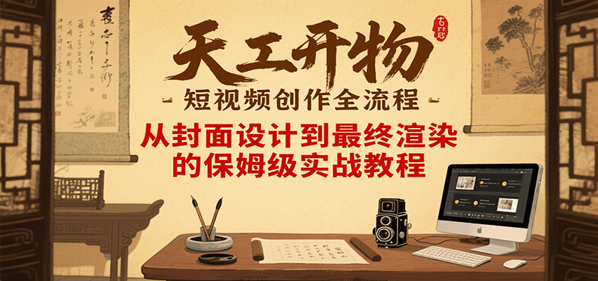 天工开物短视频创作全流程，从封面设计到最终渲染的保姆级实战教程| 副业网