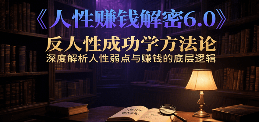 人性赚钱解密6.0，反人性成功学方法论，深度解析人性弱点与赚钱的底层逻辑| 副业网