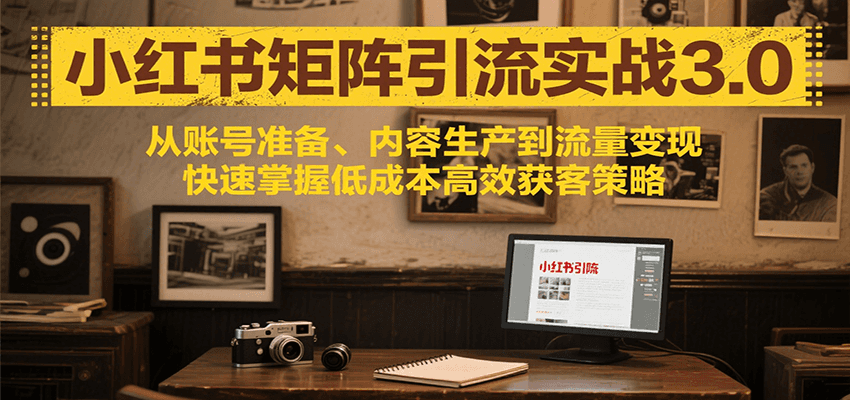小红书矩阵引流3.0，从账号准备、内容生产到流量变现，快速掌握低成本高效获客策略| 副业网