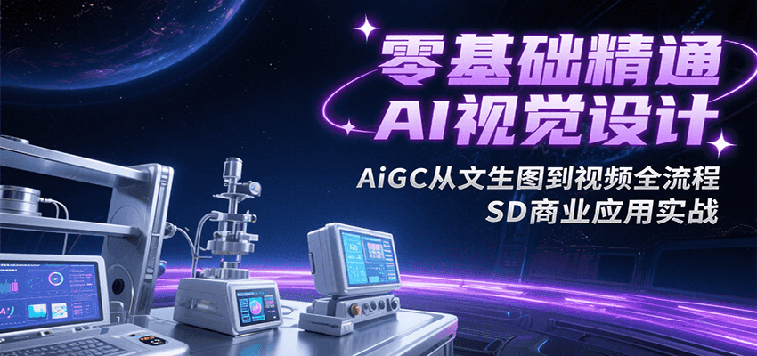 零基础精通AI视觉设计，AiGC从文生图到视频全流程，SD商业应用实战| 副业网