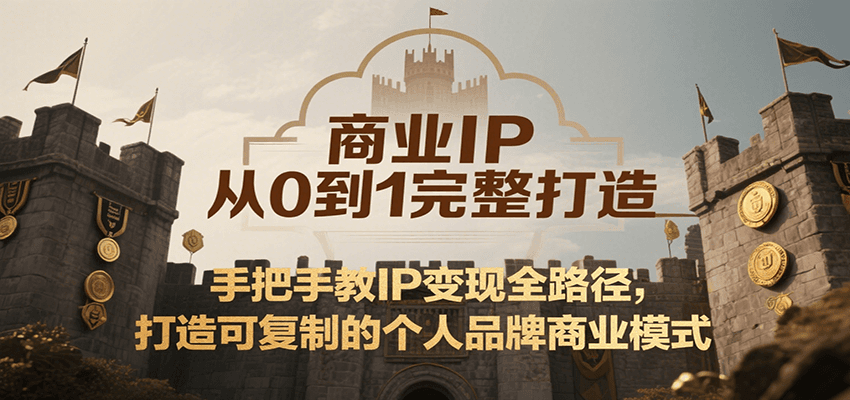 商业IP从0到1完整打造，手把手教IP变现全路径，打造可复制的个人品牌商业模式| 副业网