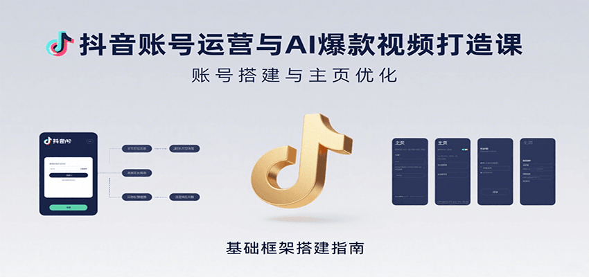 抖音账号运营与AI爆款视频打造课：含账号搭建、运营及多种AI特效视频制作方法| 副业网