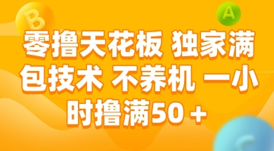 零撸天花板，独家满包技术 不养机 一小时撸满50+【揭秘】| 副业网