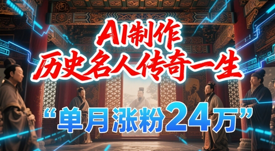 暴力起号！用AI制作历史名人传奇一生，单月涨粉24W，涨粉+变现赛道黑马来了| 副业网