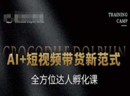AI+短视频带货新范式，全方位达人孵化课| 副业网