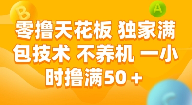 零撸天花板，独家满包技术，不用养机，一小时撸满50+，收益稳定【揭秘】| 副业网