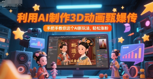 利用AI制作3D动画甄嬛传，流量爆了，手把手教你这个AI新玩法，轻松涨粉| 副业网