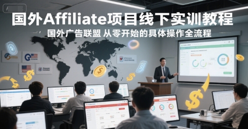 国外Affiliate项目线下实训教程，国外广告联盟从零开始的具体操作全流程| 副业网