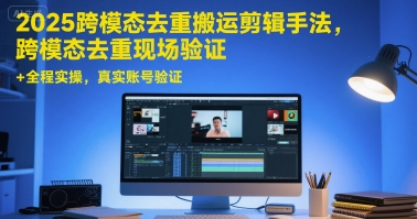 2025跨模态去重搬运剪辑手法，跨模态去重现场验证 +全程实操，真实账号验证| 副业网
