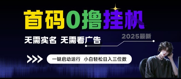 首码0撸挂G项目，无需实名无需看广告 一键启动运行，小白轻松日入三位数【揭秘】| 网创圈