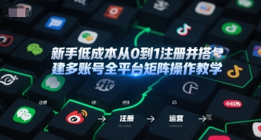 新手低成本从0到1注册并搭建多账号全平台矩阵操作教学，手机号-邮箱-IP-工具| 副业网