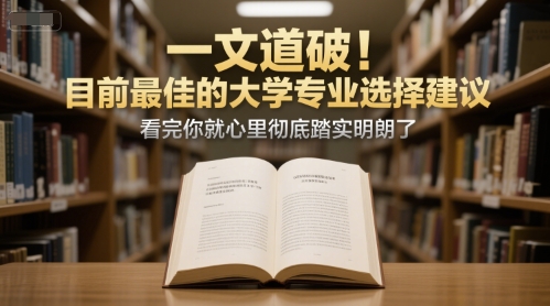 付费文章：一文道破！目前最佳的大学专业选择建议，看完你就心里彻底踏实明朗了| 副业网