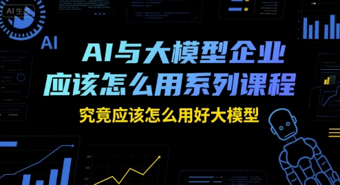 AI与大模型企业应该怎么用系列课程，究竟应该怎么用好大模型| 副业网