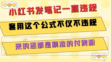 小红书发笔记一直违规，套用这个公式不仅不违规，来的还都是精准的付费粉| 副业网