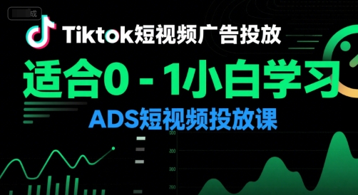 Tiktok短视频广告投放，适合0-1小白学习ADS短视频投放课| 网创圈