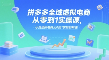 拼多多全域虚拟电商从零到1实操课，小白虚拟电商从0到1实操到精通| 副业网