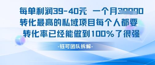 每单利润40一个月7k+转化最高的私域项目，每个人都要的产品转化率已经能做到100%| 副业网