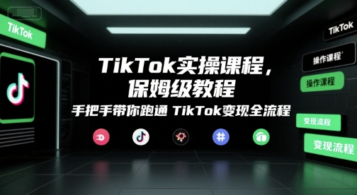 TikTok实操课程，保姆级教程，手把手带你跑通TikTok变现全流程| 副业网