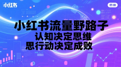 小红书流量野路子，认知决定思维，思维决定行动，行动决定成败| 网创圈