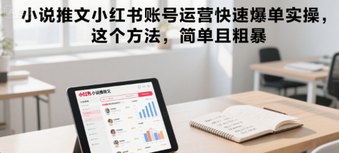 小说推文小红书账号运营快速爆单实操，这个方法，简单且粗暴| 副业网