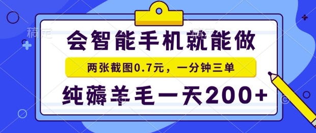 2025年零撸手机项目，二十秒一单，纯薅羊毛，一天200+做就有【揭秘】| 副业网