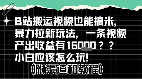 b站掘金计划？搬运视频也能挣拉新的收益，小白应该怎么玩！| 副业网