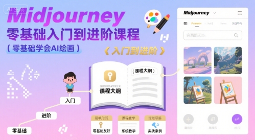 midjourney零基础入门到进阶课程，零基础学会AI绘画| 副业网