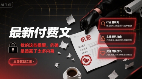 最新付费文：我的这些提醒，的确是透露了太多内幕| 副业网