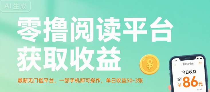 零撸阅读平台获取收益，最新无门槛平台，一部手机即可操作，单日收益50-3张【揭秘】| 副业网