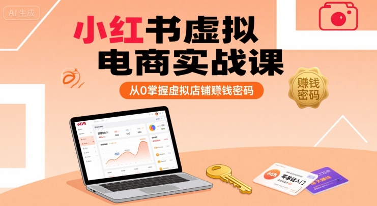 小红书虚拟电商实战课，从0掌握虚拟店铺賺钱密码(更新)| 副业网