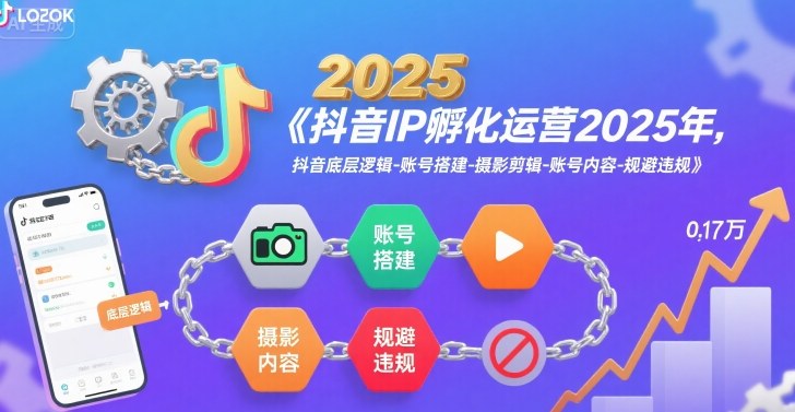 抖音IP孵化运营2025年，抖音底层逻辑-账号搭建-摄影剪辑-账号内容-规避违规| 副业网
