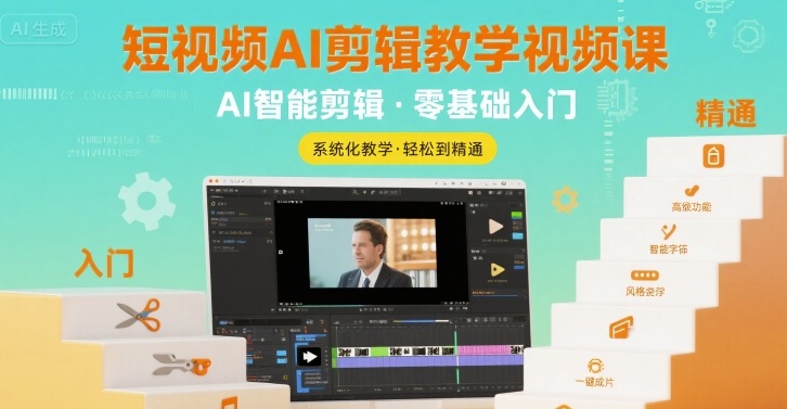 短视频AI剪辑教学视频课，入门到精通| 网创圈