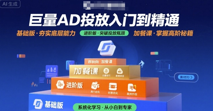 巨量AD投放入门到精通，基础版+进阶版+加餐课| 副业网