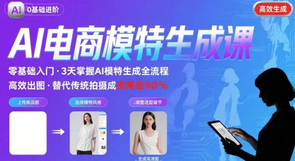 AI模特进阶课程，0基础高效生成逼真电商模特图| 网创圈