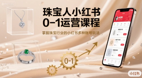珠宝人小红书0-1运营课程，掌握珠宝行业的小红书多种账号玩法| 副业网