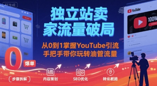 独立站卖家流量破局：从0到1掌握YouTube引流，手把手带你玩转油管流量| 副业网