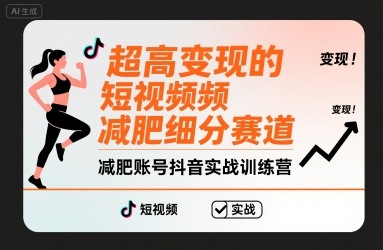 超高变现的短视频减肥细分赛道，减肥账号抖音实战训练营| 网创圈