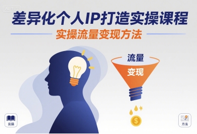 差异化个人IP打造实操课程，实操流量变现方法| 副业网
