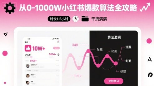 从0-1000W小红书爆款算法全攻略，时长1.5小时，干货满满| 网创圈