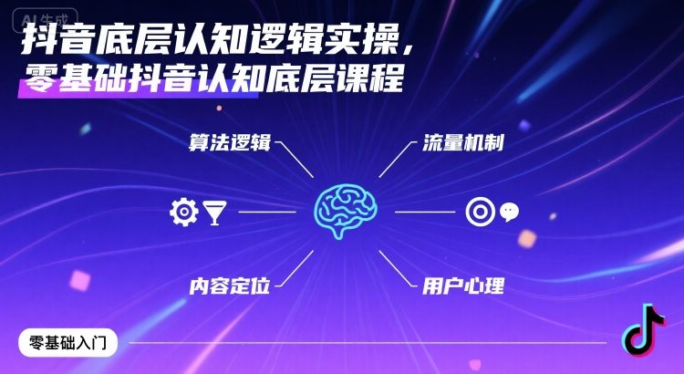 抖音底层认知逻辑实操，零基础抖音认知底层课程| 网创圈