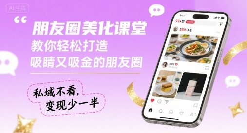 朋友圈美化课堂，教你轻松打造，吸睛又吸金的朋友圈，私域不看，变现少一半| 副业网