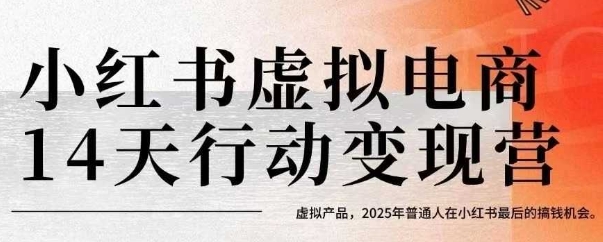 小红书虚拟电商14天变现训练营，虚拟产品，2025年普通人在小红书最后的搞钱机会(更新)| 副业网