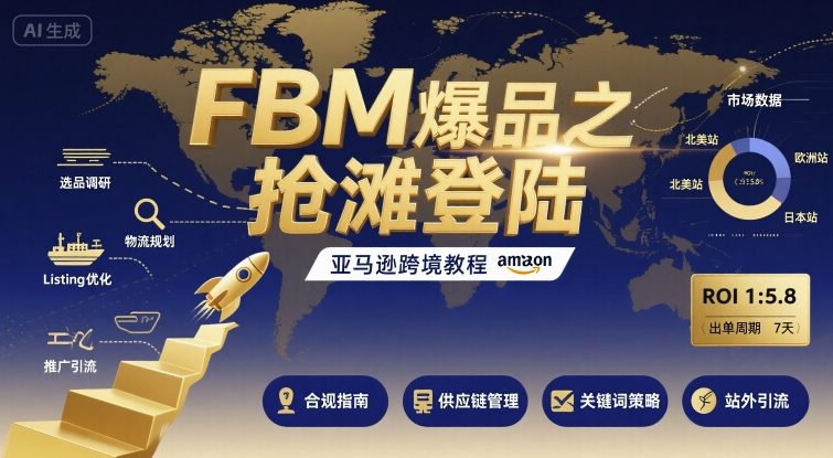 FBM爆品之抢滩登陆-亚马逊跨境教程| 副业网