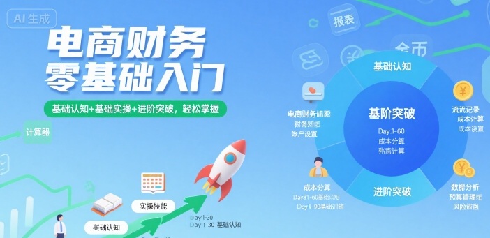 电商财务零基础入门，基础认知+基础实操+进阶突破，轻松掌握| 副业网