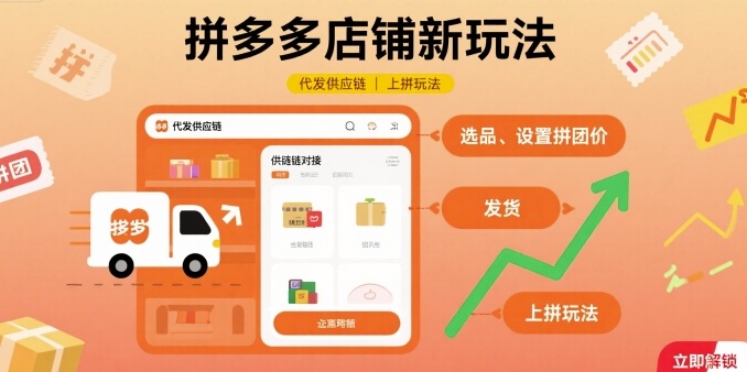 拼多多店铺新玩法，代发供应链上拼玩法| 副业网